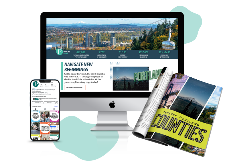 Portland_imac_mockup Computer mockup with mobile and magazine