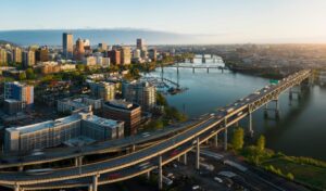 Bridges in Portland OR - wildfire smoke in Portland